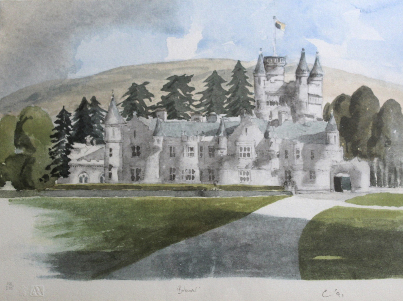 •AFTER HRH PRINCE CHARLES, THE PRINCE OF WALES (b.1948) BALMORAL Offset lithograph, 1991, signed