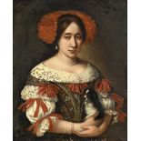 FOLLOWER OF JACOB FERDINAND VOET (1639-1689) PORTRAIT OF A LADY Seated, half length, wearing an
