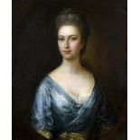 CIRCLE OF THOMAS GAINSBOROUGH, RA (1727-1788) PORTRAIT OF A YOUNG LADY Half length, wearing a blue