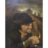 AFTER ADRIAEN BROUWER (c.1605-1638) A PEASANT CRUSHING A LOUSE Oil on panel 23.5 x 18.5cm. * Another