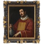 FOLLOWER OF LODOVICO CARDI, IL CIGOLI (1559-1615) A SAINT WITH A PALM (ST. STEPHEN?) Oil on