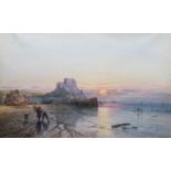 GEORGE WOLFE (1834-1890) MONT ORGUEIL, JERSEY Signed, also signed and inscribed on a label on the