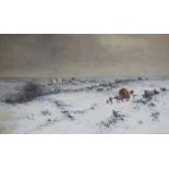 CHARLES BROOKE BRANWHITE (1851-1929) WINTER: A SHROPSHIRE LANDSCAPE Signed, watercolour and