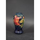 MOORCROFT MINIATURE VASE - POMEGRANATE a miniature vase painted in the Pomegranate design on a