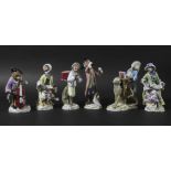 MEISSEN AND MEISSEN STYLE MONKEY BAND, late 19th and 20th century, the Meissen figures to include