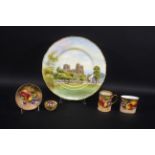 ROYAL WORCESTER SIGNED ITEMS including a small cabinet cup and saucer, jug, and small vase, each