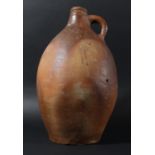 SALT GLAZED STONEWARE BELLARMINE TYPE FLAGON, late 18th century, of ovoid form, a stamped Z