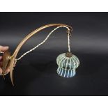 ARTS & CRAFTS WALL LIGHT in the manner of W A S Benson, made in brass and copper with heart shaped