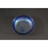 RUSKIN BOWL - 1920 a small bowl with a purple lustre glaze. Impressed marks, Ruskin, 1920,