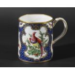 WORCESTER STYLE MUG OR SMALL TANKARD, circa 1770, painted in the manner of James Giles