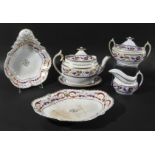 SPODE TEA SERVICE, circa 1820, pattern number 889, painted and gilt floral decoration, comprising