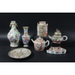 EXTENSIVE COLLECTION OF CHINESE CANTON ENAMELLED WARES, to include teapots, boxes, cups, plates