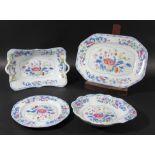 SPODE STONE CHINA PART SERVICE, mid 19th century, blue printed and painted with a floral design,