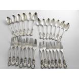 AN EARLY VICTORIAN PART-SERVICE OF ALBERT PATTERN FLATWARE (single struck with shoulders) to