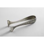 A PAIR OF LATE 20TH CENTURY ICE TONGS with bark-textured arms and angular, toothed jaws, by