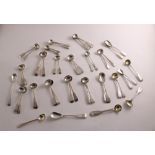 FORTY FOUR VARIOUS SILVER SALT/CONDIMENT SPOONS mixed Assay Offices, mixed dates & makers, George