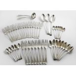 A MATCHED OR HARLEQUIN PART-SERVICE OF OLD ENGLISH PATTERN FLATWARE all crested to match,