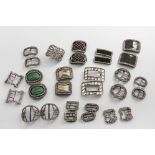 EIGHT PAIRS OF LATE 18TH / EARLY 19TH CENTURY PASTE-SET BUCKLES (some with silver backs, some