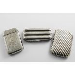 AN EDWARDIAN SILVER CIGAR CASE lobed to take three individual cigars, with a presentation