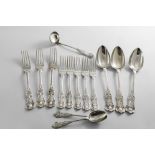 A VICTORIAN SCOTTISH PART-SET OF QUEEN'S PATTERN FLATWARE (single struck with shoulders) to