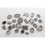 TWENTY FIVE VARIOUS PASTE-SET BUCKLES late 18th to mid 19th century in a variety of designs (some