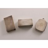 A VICTORIAN SILVER VESTA CASE & SLOW-MATCH HOLDER COMBINED of plain rectangular form by Howard