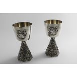 A PAIR OF LATE 20TH CENTURY LIMITED EDITION GOBLETS A pair of late 20th century limited edition