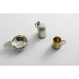 A WILLIAM III SILVER MINIATURE OR TOY BLEEDING BOWL maker's mark partially worn, probably by