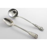 A GEORGE IV SILVER BASTING SPOON Fiddle, Thread & Shell pattern (with Union Shell heel), by