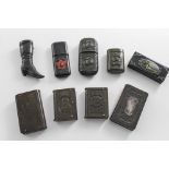 EIGHT LATE 19TH / EARLY 20TH CENTURY CONTINENTAL VULCANITE VESTA CASE TO INCLUDE:- Arm & Hammer Soda