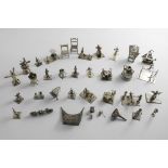 TWENTY SEVEN VARIOUS MINIATURES mainly Dutch (to include figure groups, chairs, two windmills,