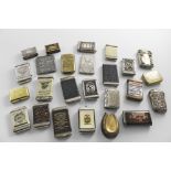 TWENTY FIVE VESTA CASES TO INCLUDE:- Seven various nickel-plated advertising vesta cases with