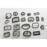 TWENTY VARIOUS PASTE-SET BUCKLES of mixed designs dating from the latest 18th to the late 19th