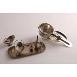 SILVER MINIATURES OR TOYS:- an Edwardian swing handled basket with part-fluting, by Levi &