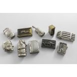 AN ASSORTMENT OF TEN LATE 19TH / EARLY 20TH CENTURY FIGURAL AND OTHER VESTAS in nickel-plate,