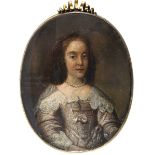 SPANISH SCHOOL 17TH CENTURY Miniature portrait of a lady believed to be Isabella of Spain, wearing