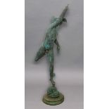 HERMES OR MERCURY, a large bronze figure, height 183cm