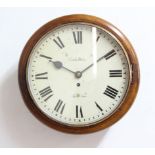 MAHOGANY FRAMED WALL CLOCK, 19th century, the enamelled dial inscribed Gale Bros/Lyme Regis, on a