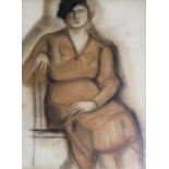 •GEN PAUL (1895-1975) PORTRAIT STUDY OF A SEATED WOMAN With atelier stamp, charcoal and red chalk 64