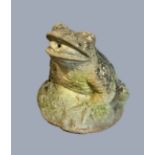 RECONSTITUTED STONE FROG WATER FEATURE, height 44cm