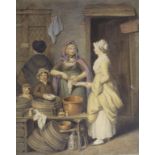 THOMAS HEAPHY (1775-1835) THE OYSTER SELLERS Watercolour and bodycolour 49 x 38.5cm.; with a