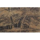 DR THOMAS MONRO (1759-1833) AN OLD FENCE AND TREES Charcoal on brown paper 13 x 21cm; with four