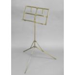 VICTORIAN BRASS CAMPAIGN STYLE OR PORTABLE MUSIC STAND, stamped JF Walters, Patent, and by