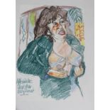 •JOHN BRATBY, RA (1928-1992) APHRODITE TAVERNER BELLY DANCER Signed, inscribed with title and