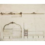 A FOLIO OF ARCHITECTURAL/DESIGN DRAWINGS, 19th CENTURY principally French, comprising a variety of