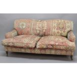 KELIM COVERED HOWARD STYLE SETTEE, probably George Smith, with stuffed over back and loose seat