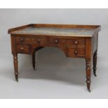 VICTORIAN MAHOGANY ARCHITECT'S DESK, the leather top with lift up writing slope above an arrangement