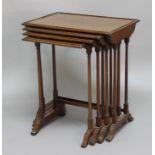 REGENCY STYLE MAHOGANY AND CROSSBANDED QUARTETTO NEST OF TABLES, of rectangular form, on turned legs