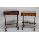 19TH CENTURY MAHOGANY WORK TABLE, with two drawers and two false drawers, height 80cm; together with