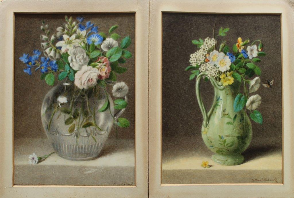 WILLIAM CRUICKSHANK (1848-1922) STILL LIFES: A BOWL OF FLOWERS; A VASE OF FLOWERS A pair, both